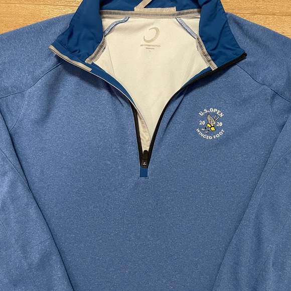 Mens Zero Restriction Golf QZip Pullover Blue Sz L From US Open At Winged Foot - Picture 3 of 6